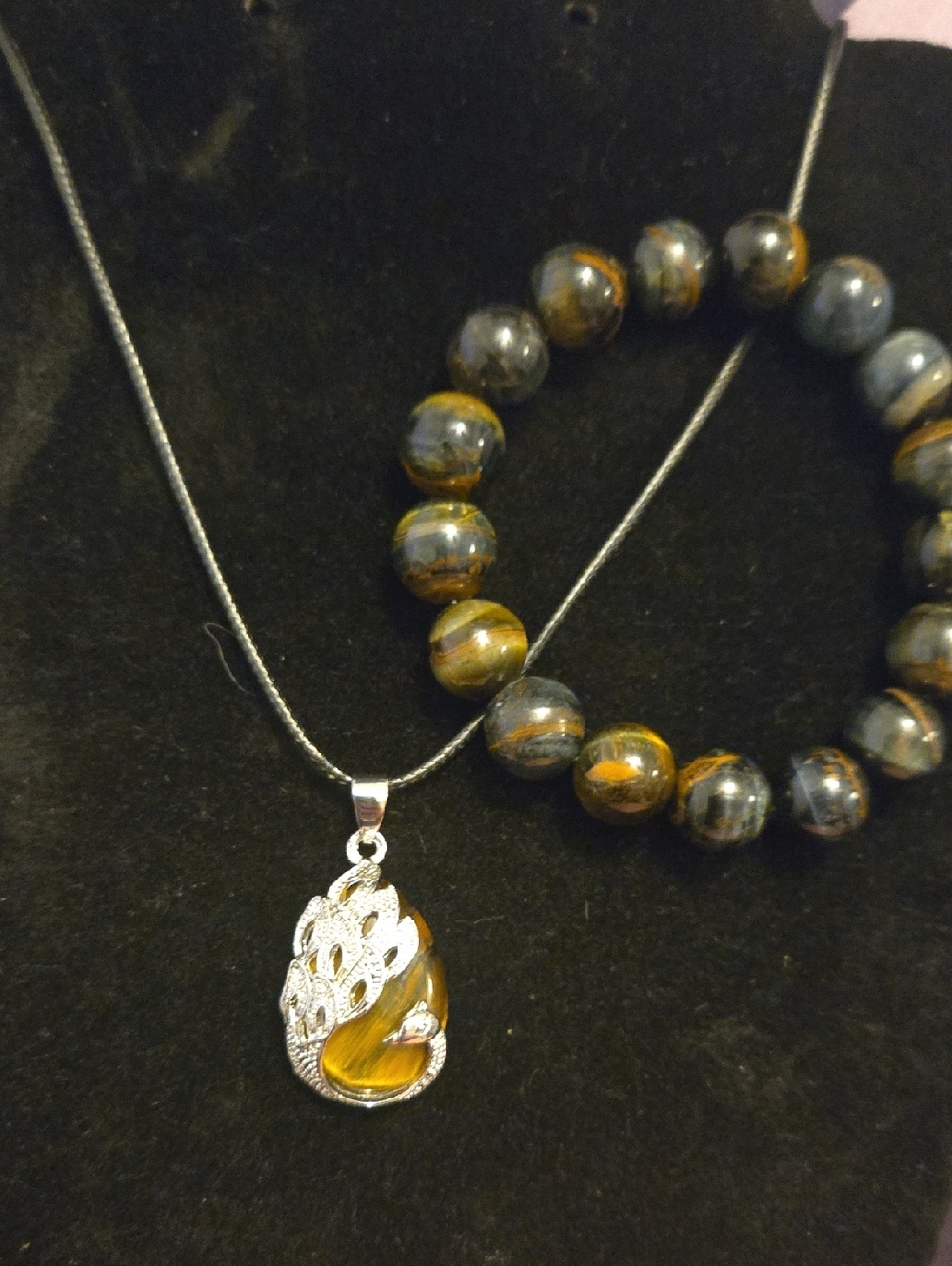 Tiger Eye Necklace And Braclet